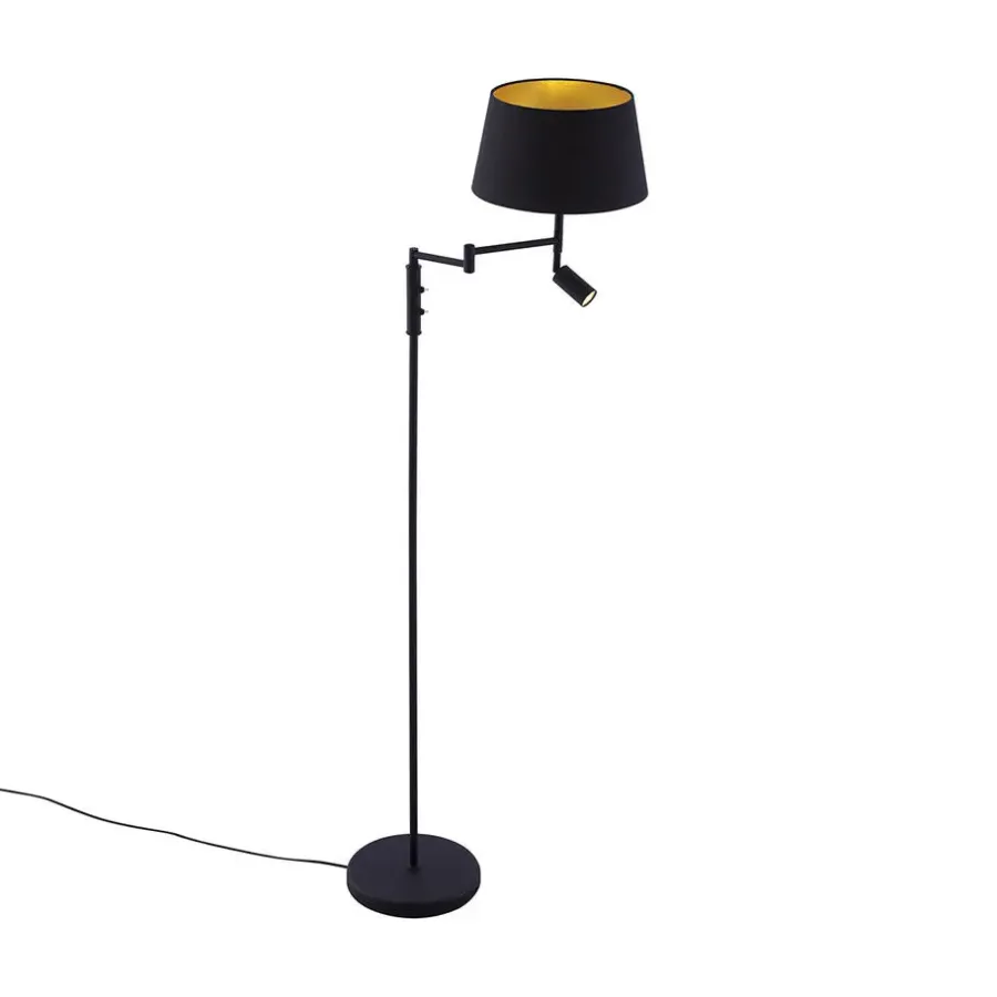 Staande Lampen-QAZQA vloerlampen ladas zwart e27