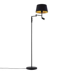 Staande Lampen-QAZQA vloerlampen ladas zwart e27