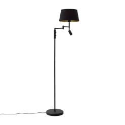 Staande Lampen-QAZQA vloerlampen ladas zwart e27