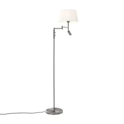 QAZQA vloerlampen ladas zilverkleurig e27