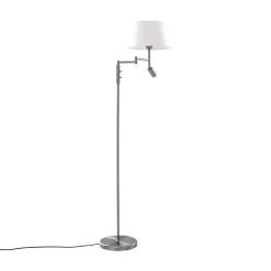 QAZQA vloerlampen ladas zilverkleurig e27