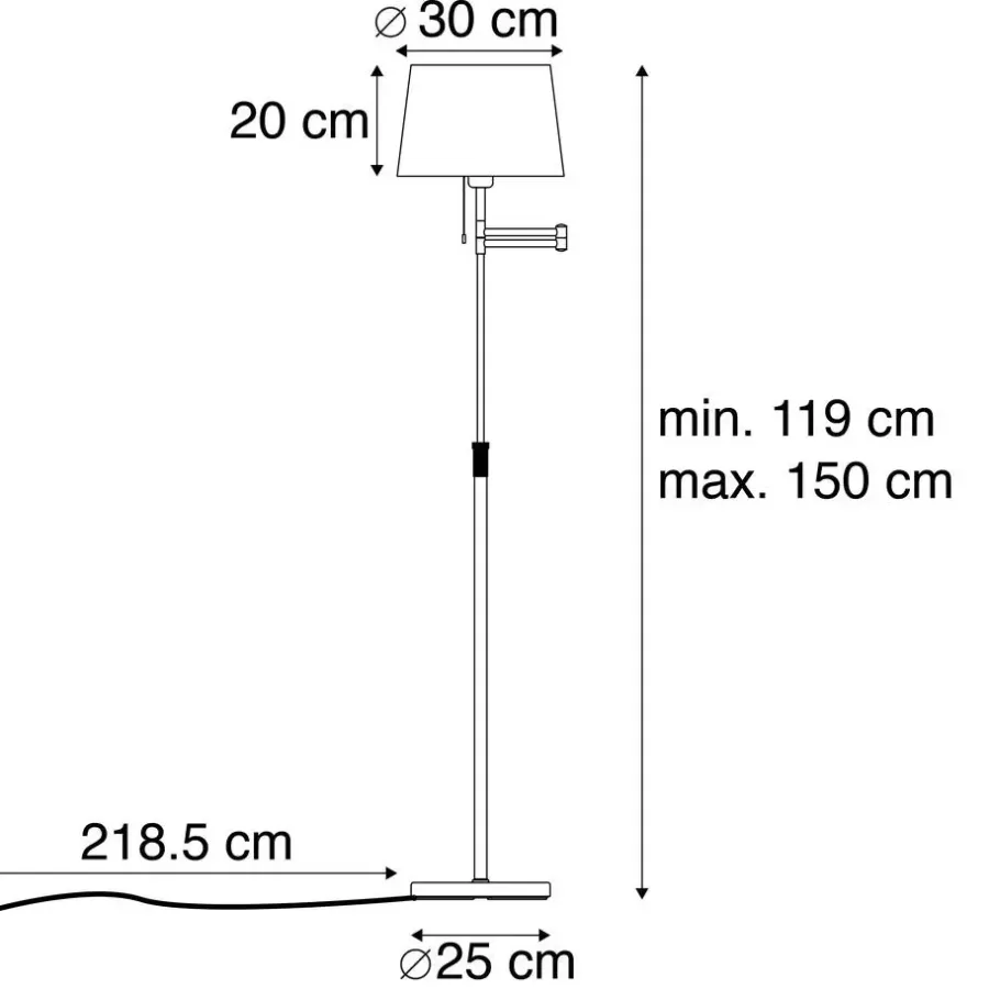 Staande Lampen-QAZQA vloerlampen ladas zwart e27