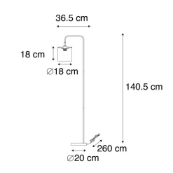 QAZQA vloerlampen lofty zwart e27