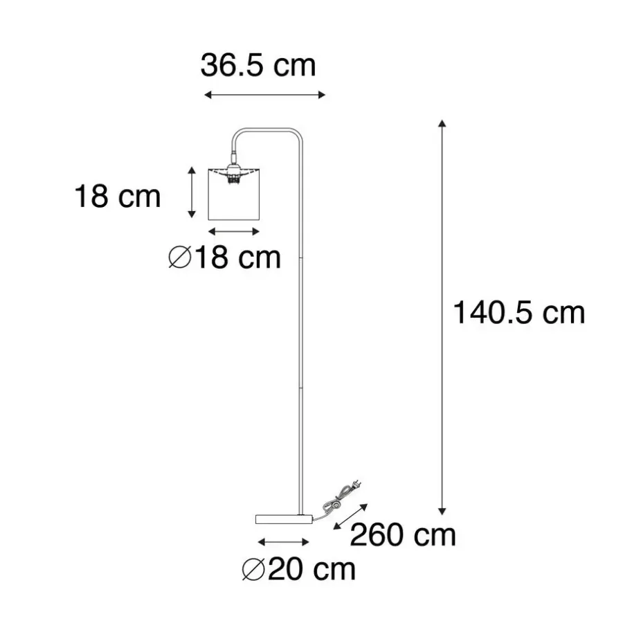 QAZQA vloerlampen lofty zwart e27
