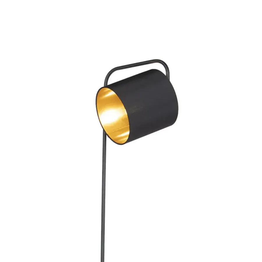 QAZQA vloerlampen lofty zwart e27