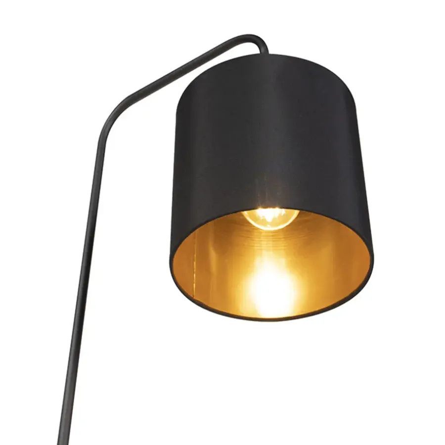 QAZQA vloerlampen lofty zwart e27