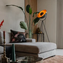 QAZQA vloerlampen magnax zwart e27