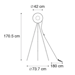 QAZQA vloerlampen magnax zwart e27