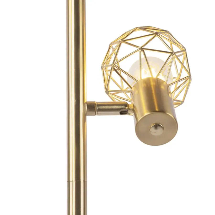 QAZQA vloerlampen mesh goudkleurig e14