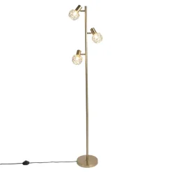 QAZQA vloerlampen mesh goudkleurig e14