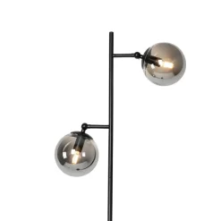 Staande Lampen-QAZQA vloerlampen pallon zilverkleurig e14