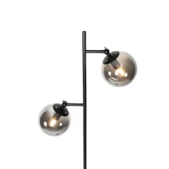Staande Lampen-QAZQA vloerlampen pallon zilverkleurig e14