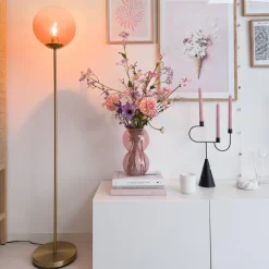QAZQA vloerlampen pallon roze e27