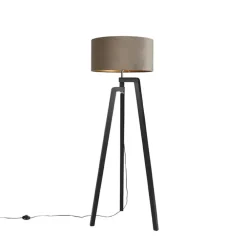 QAZQA vloerlampen puros taupe e27