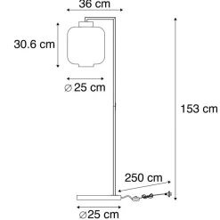 QAZQA vloerlampen qara zwart e27