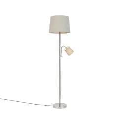 Staande Lampen-QAZQA vloerlampen retro grijs e27