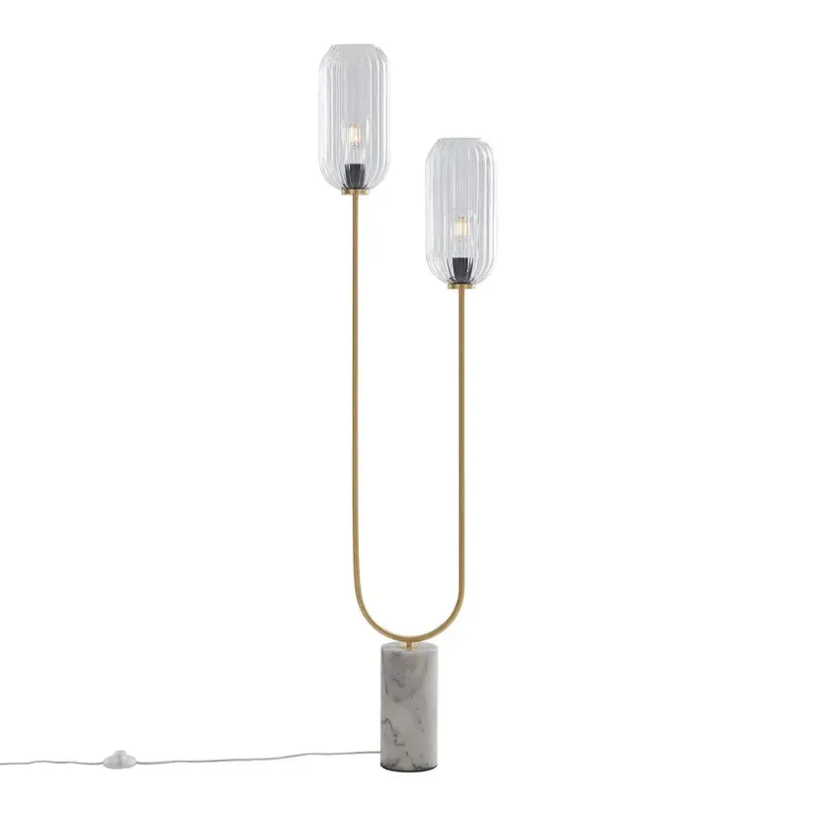 QAZQA vloerlampen rid goudkleurig e27