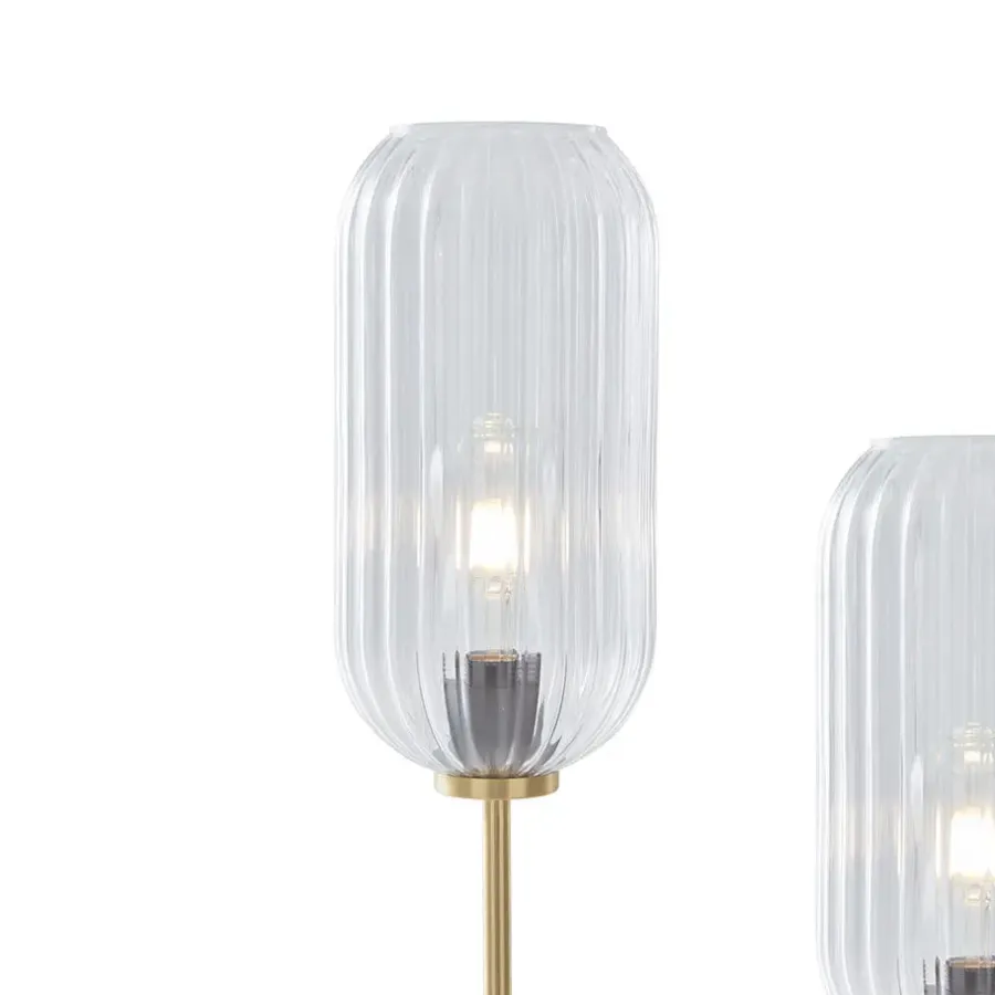 QAZQA vloerlampen rid goudkleurig e27