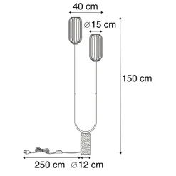 QAZQA vloerlampen rid goudkleurig e27