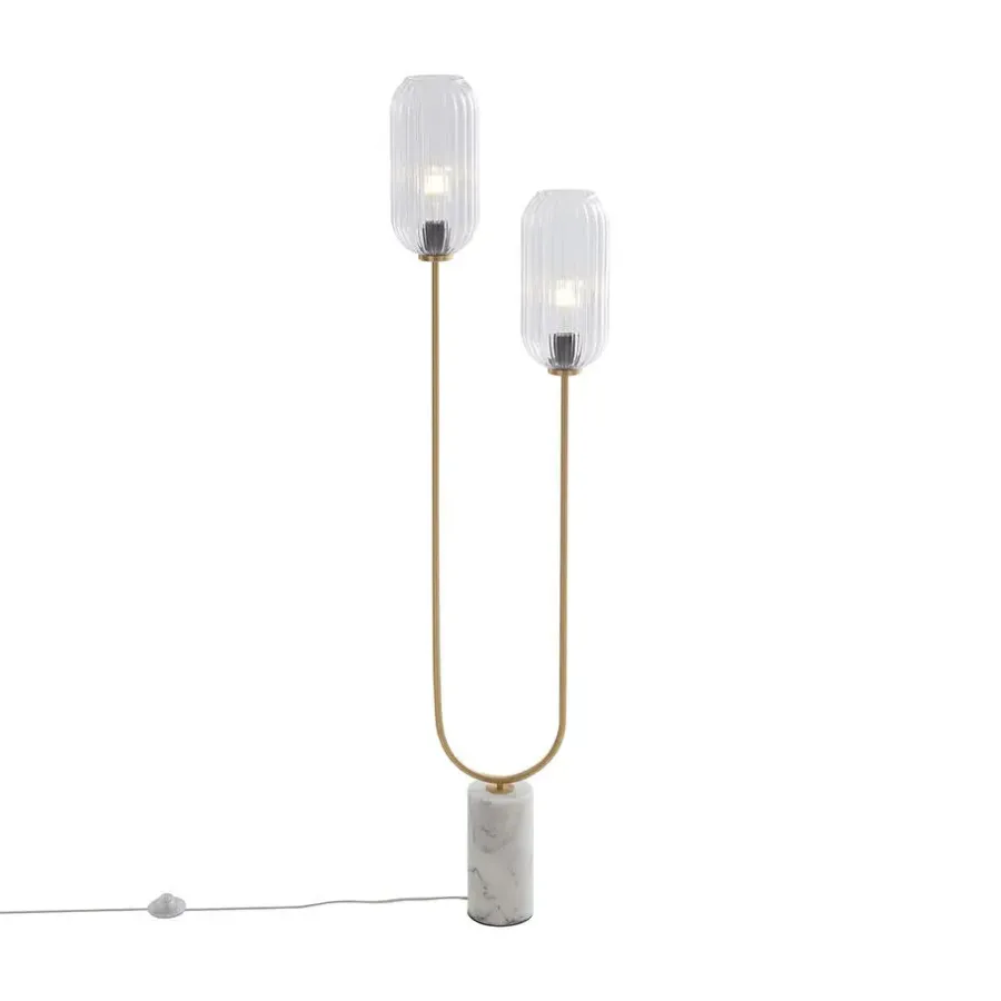 QAZQA vloerlampen rid goudkleurig e27