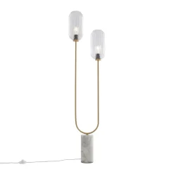 QAZQA vloerlampen rid goudkleurig e27