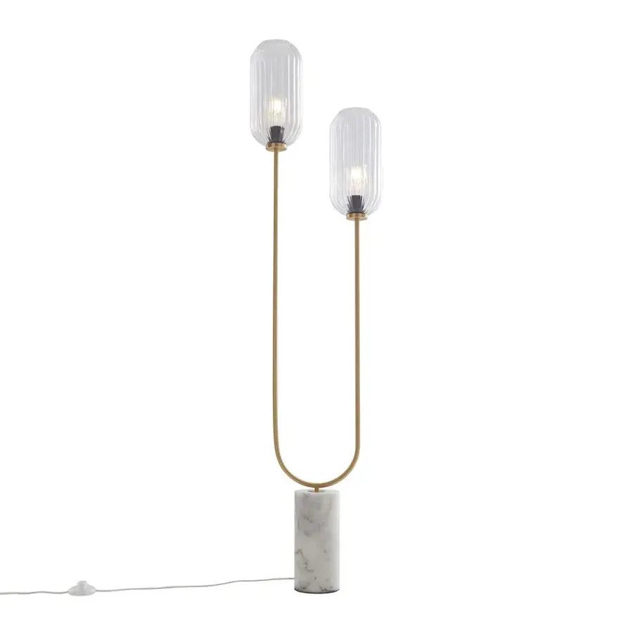 QAZQA vloerlampen rid goudkleurig e27