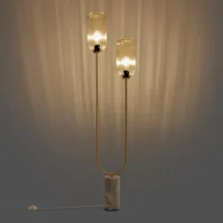 QAZQA vloerlampen rid goudkleurig e27