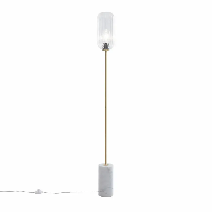 QAZQA vloerlampen rid goudkleurig e27