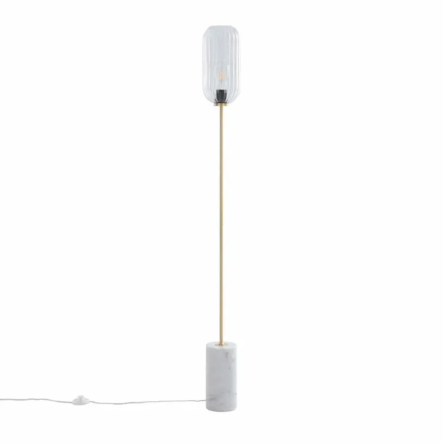 QAZQA vloerlampen rid goudkleurig e27