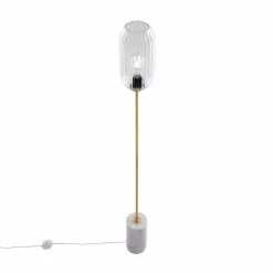 QAZQA vloerlampen rid goudkleurig e27