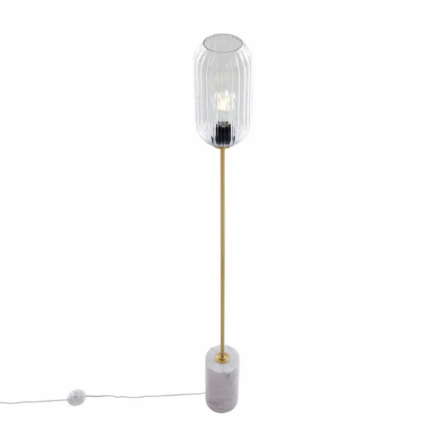 QAZQA vloerlampen rid goudkleurig e27