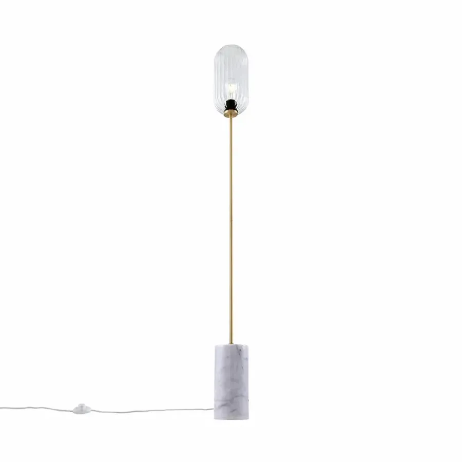 QAZQA vloerlampen rid goudkleurig e27