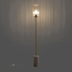 QAZQA vloerlampen rid goudkleurig e27