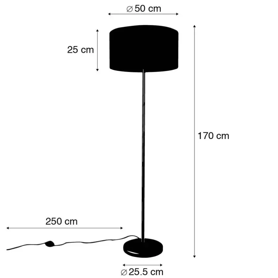 QAZQA vloerlampen simplo stof zwart e27