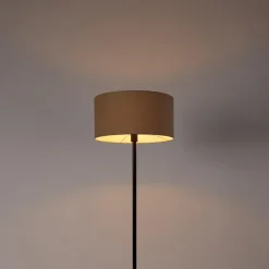 QAZQA vloerlampen simplo stof zwart e27