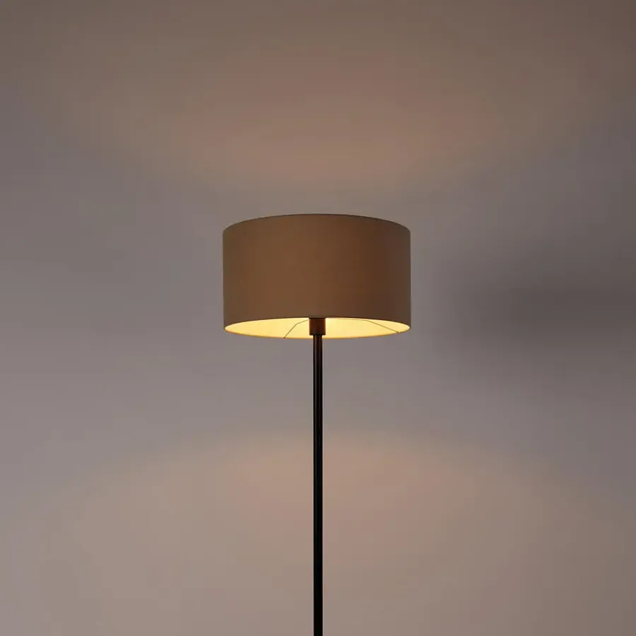 QAZQA vloerlampen simplo stof zwart e27