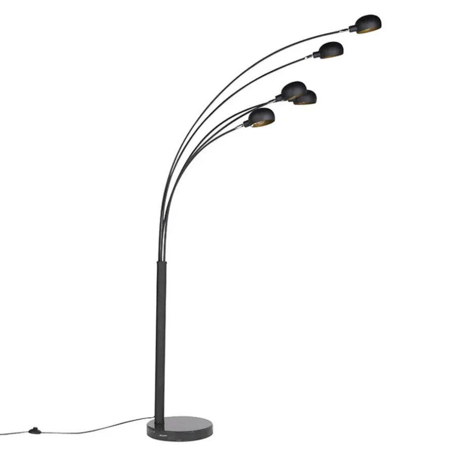 Staande Lampen-QAZQA vloerlampen sixties zwart e14