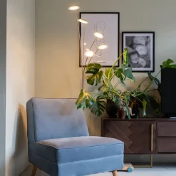 Booglampen-QAZQA vloerlampen sixties zilverkleurig geïntegreerde led