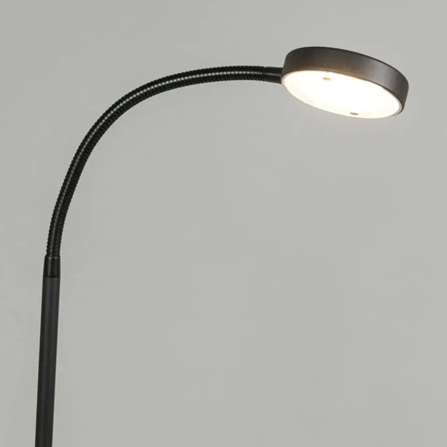 Staande Lampen-QAZQA vloerlampen trax zwart geïntegreerde led