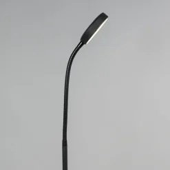 Staande Lampen-QAZQA vloerlampen trax zwart geïntegreerde led