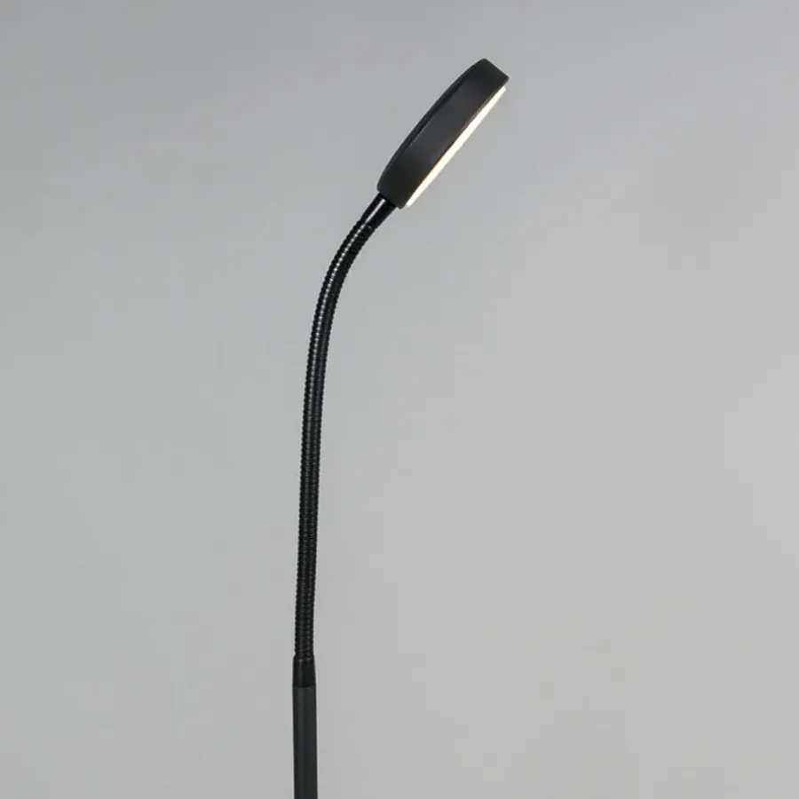 Staande Lampen-QAZQA vloerlampen trax zwart geïntegreerde led