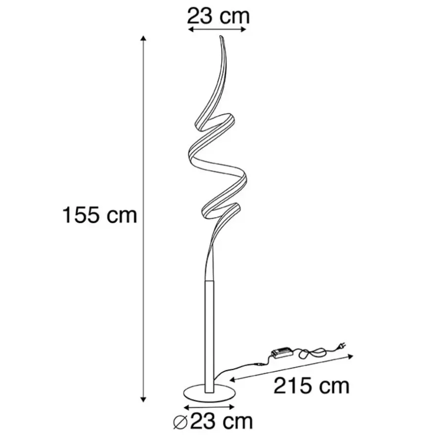 Staande Lampen-QAZQA vloerlampen twisted fl zwart geïntegreerde led