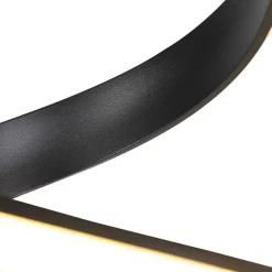 Staande Lampen-QAZQA vloerlampen twisted fl zwart geïntegreerde led