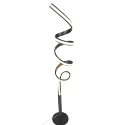 Staande Lampen-QAZQA vloerlampen twisted fl zwart geïntegreerde led
