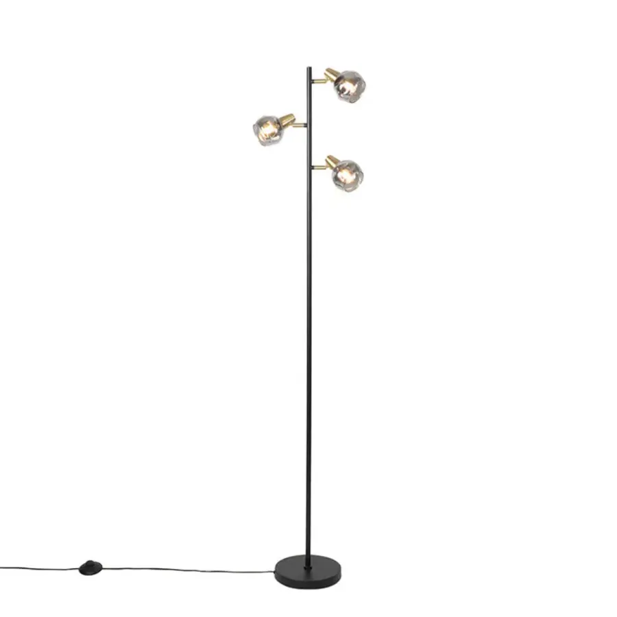 Staande Lampen-QAZQA vloerlampen vidro goudkleurig e14