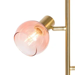 QAZQA vloerlampen vidro roze e14
