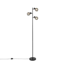 Staande Lampen-QAZQA vloerlampen vidro zwart e14