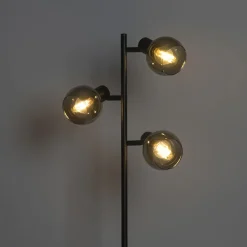 Staande Lampen-QAZQA vloerlampen vidro zwart e14