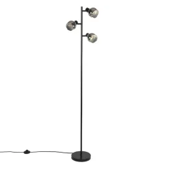 Staande Lampen-QAZQA vloerlampen vidro zwart e14