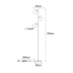 Staande Lampen-QAZQA vloerlampen vidro zwart e14